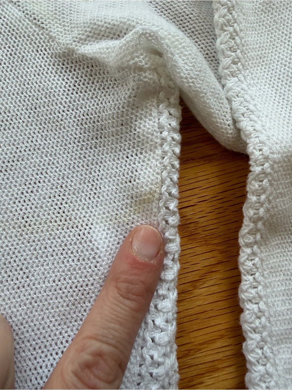 Bandolino White Knit Women's Cardigan with Crochet Edge-  Quarter Sleeve-Size 4 - Picture 2 of 9